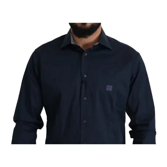 Roberto Cavalli Navy Elegance Cotton Dress Shirt